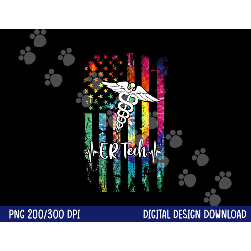 American Flag Tie Dye ER Tech Costume Nurse Day Nursing png, sublimation copy.jpg