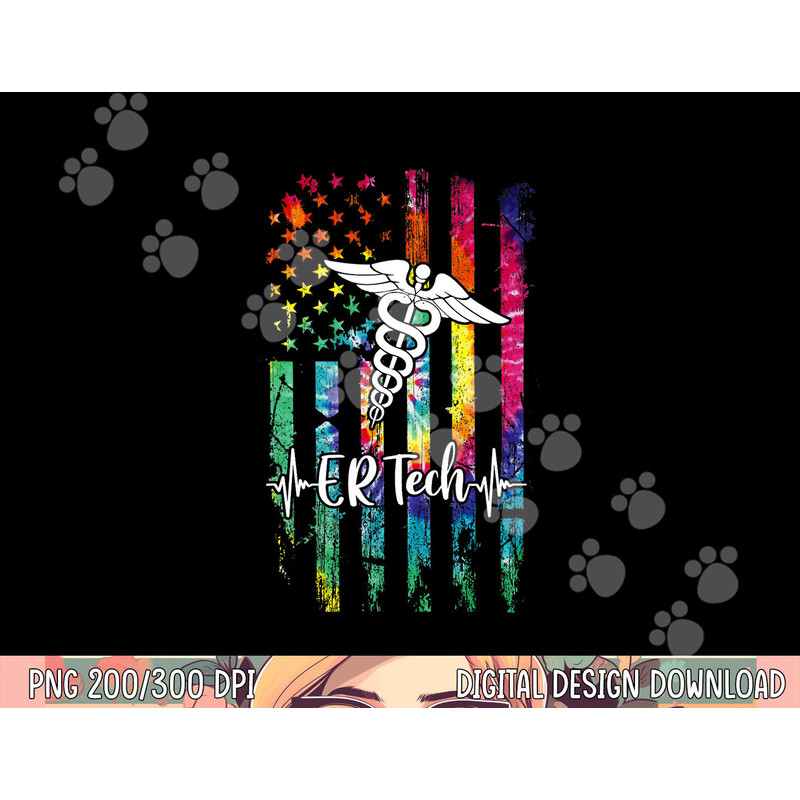 American Flag Tie Dye ER Tech Costume Nurse Day Nursing png, sublimation copy.jpg