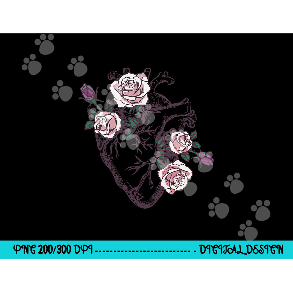 Anatomical Heart Floral Cute Roses Human Anatomy Love Nurse png, sublimation copy.jpg