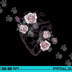 anatomical heart floral cute roses human anatomy love nurse png, sublimation copy