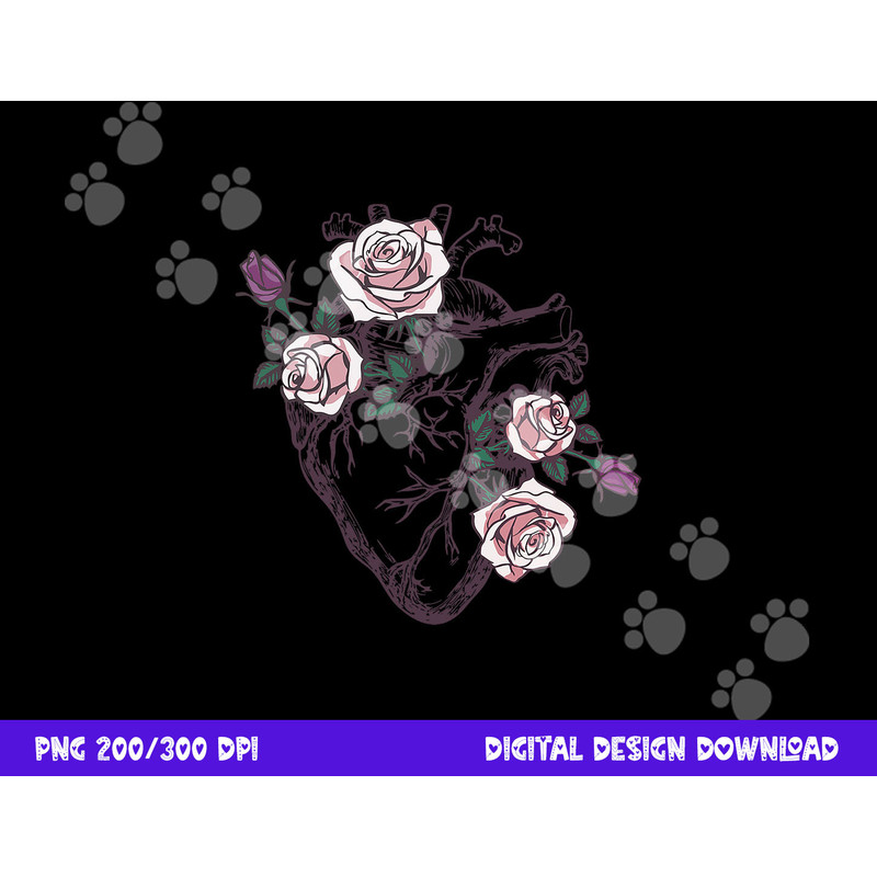 Anatomical Heart Floral Cute Roses Human Anatomy Love Nurse png, sublimation copy.jpg