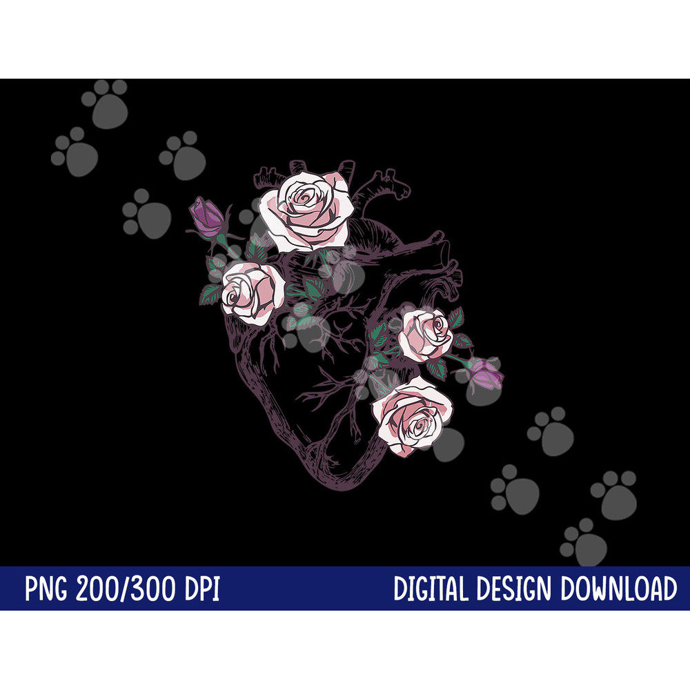 Anatomical Heart Floral Cute Roses Human Anatomy Love Nurse png, sublimation copy.jpg