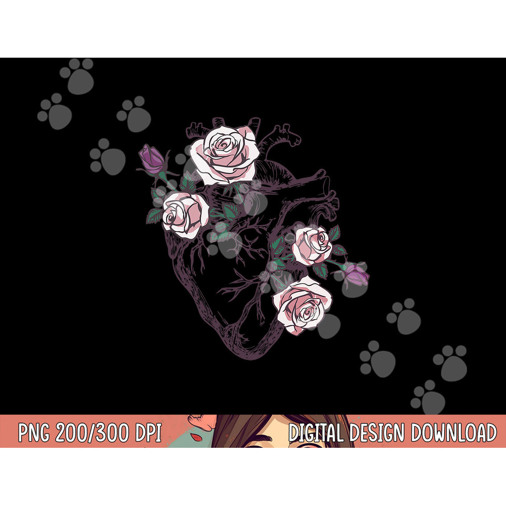 Anatomical Heart Floral Cute Roses Human Anatomy Love Nurse png, sublimation copy.jpg