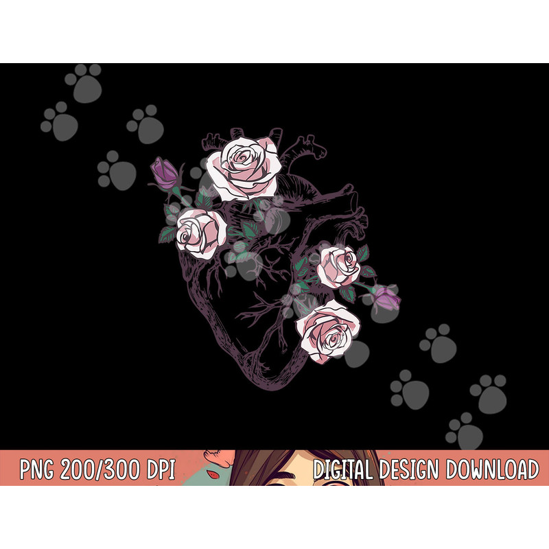 Anatomical Heart Floral Cute Roses Human Anatomy Love Nurse png, sublimation copy.jpg