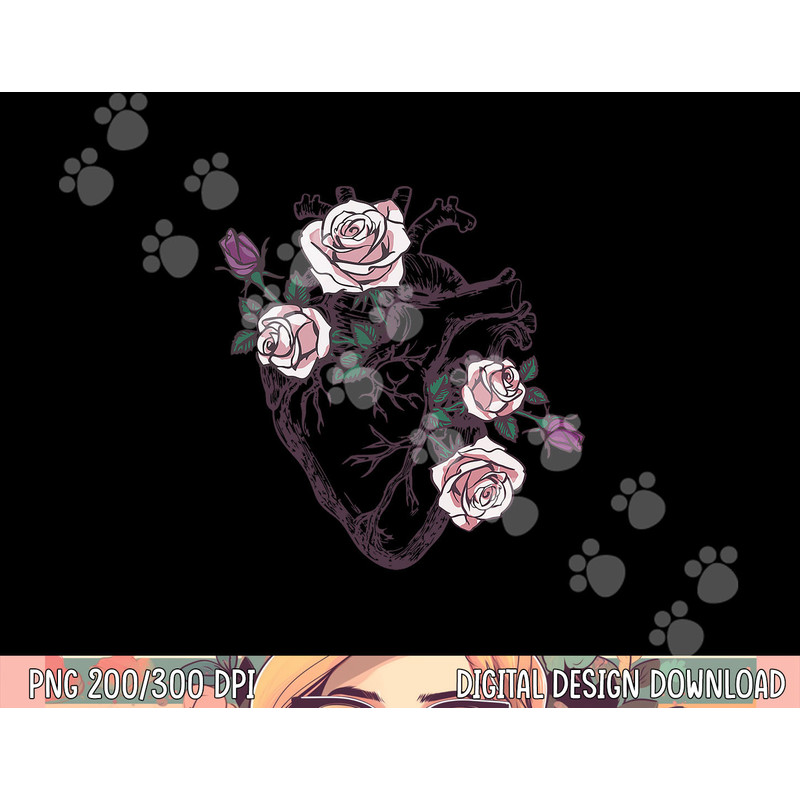 Anatomical Heart Floral Cute Roses Human Anatomy Love Nurse png, sublimation copy.jpg