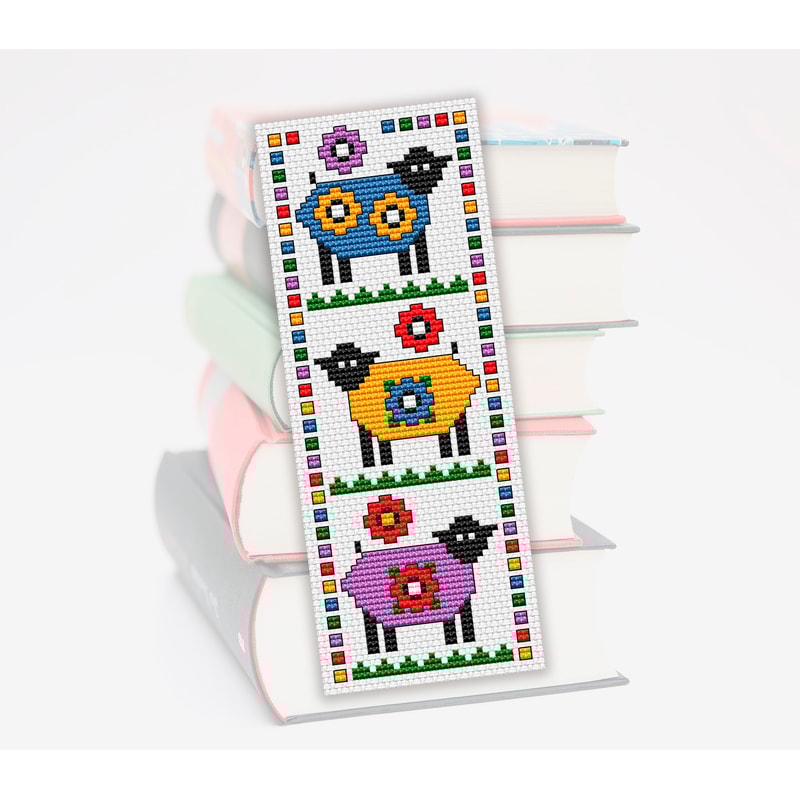 cross stitch bookmark pattern sheep