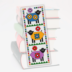 Cross stitch bookmark pattern Funny Sheep, Embroidery pattern, Farmhouse cross stitch, Cute bookmark, Gift for booklover