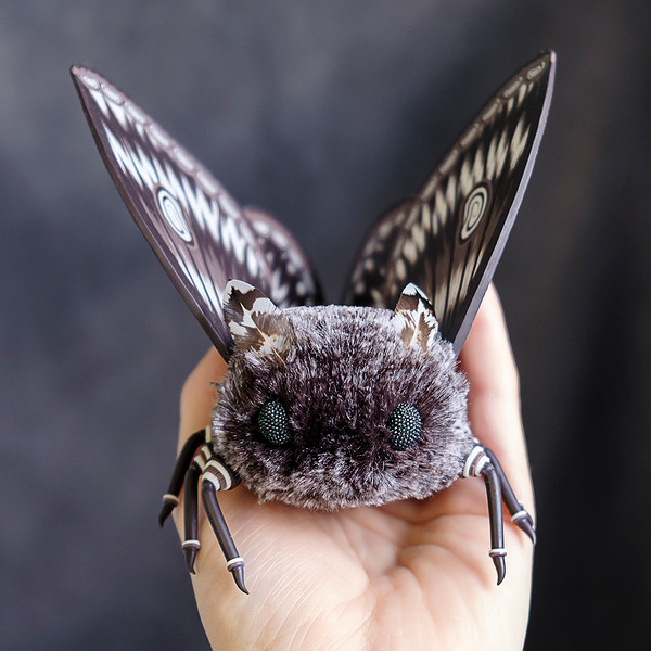 Brown cute moth plush doll