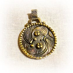 Handmade brass Trypillian necklace pendant,Ukrainian brass jewelry,Ukraine necklace pendant,Jewelry supplies,trypillian