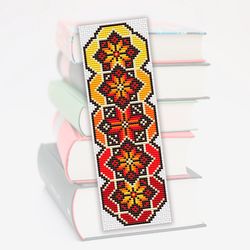 Cross stitch bookmark pattern Boho, Embroidery pattern, Ethnic cross stitch, Folk Art bookmark, Gift for book lover