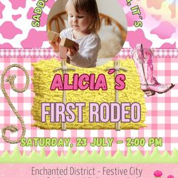 editable canva my first rodeo video invitation, first rodeo invitation template, printable wild west birthday invite, gi