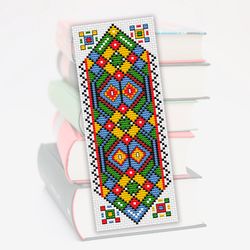 Cross stitch bookmark pattern Ethnic, Embroidery pattern, Folk Art cross stitch, Digital pattern, Multicolored