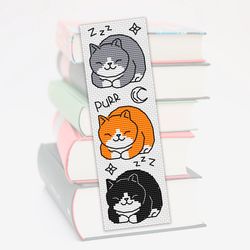 Cross stitch bookmark pattern Sleeping Cats, Embroidery pattern, Kitty cross stitch bookmark, Gift for Cats lover