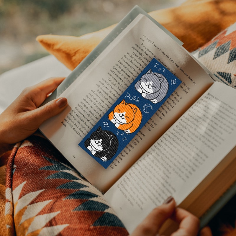 cat bookmark cross stitch pattern