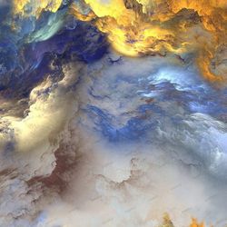 blue and yellow clouds seamless tileable repeating pattern