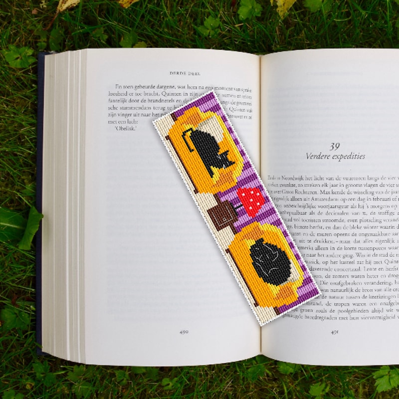 embroidery pattern bookmark Cats