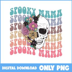 Spooky Mama Ghost Png, Skull And Flower Png, Skull Png, Retro Halloween Png, Halloween Png, Cartoon Png, Png File
