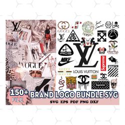 150 brand logo bundle svg, trending svg, fashion brand svg