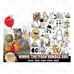 100 winnie the pooh bundle svg, disney svg
