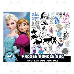 46 frozen bundle svg, disney svg, frozen bundle svg