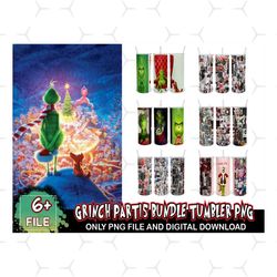6 files grinch part15 bundle tumbler png, grinch tumber png, christmas png, grinch png, skinny tumbler 20oz, 20oz design