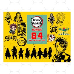 84 files demon slayer kimetsu no yaiba bundle svg, cartoon svg, demon slayer svg, demon slayer png, demon svg, demon sub