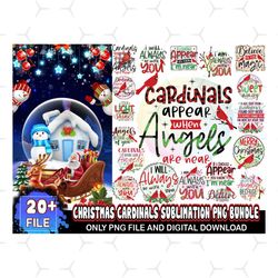 20 designs christmas cardinals sublimation png bundle, christmas png, cardinals png, xmas png, christmas cardinals bundl