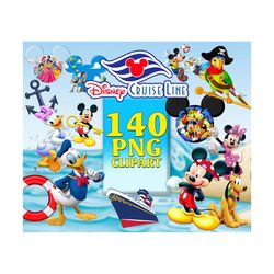 140 cruise clipart bundle, mickey mouse vacation, disney cruise disney vacation, minnie mouse png