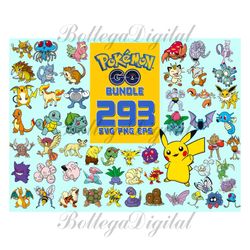293 files pokemon bundle svg, cartoon svg, pokemon svg, pokemon clipart, pokemon vector, pokemon characters, pikachu svg