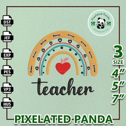 teacherlife embroidery, rainbow teacher embroideery, boho rainbow embroidery, teacher appreciation embroidery, back to