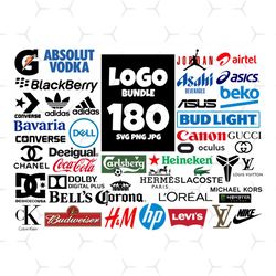 180 files logo bundle svg, brand logo svg, logo bundle, trending svg, shoe sport brand, famous brand svg, luxury brand l