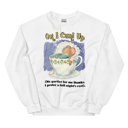 curl up unisex sweatshirttiktoktrend,grimace,milkshake,funny meme