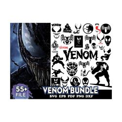 55 files venom bundle, spiderman svg, marvel svg