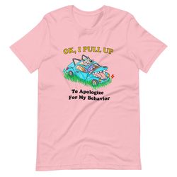 pull up apology unisex t-shirttiktoktrend,grimace,milkshake,funny meme