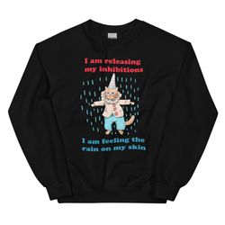 release your inhibitions unisex sweatshirttiktoktrend,grimace,milkshake,funny meme