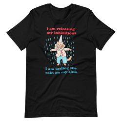 release your inhibitions unisex t-shirttiktoktrend,grimace,milkshake,funny meme