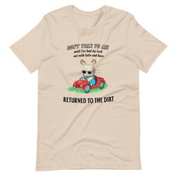return to the dirt unisex t-shirttiktoktrend,grimace,milkshake,funny meme