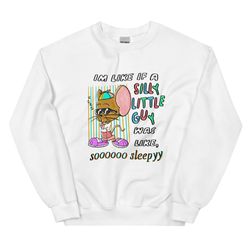 silly-sleepy unisex sweatshirttiktoktrend,grimace,milkshake,funny meme