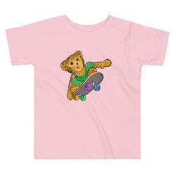 skateboarding bear toddler short sleeve teetiktoktrend,grimace,milkshake,funny meme