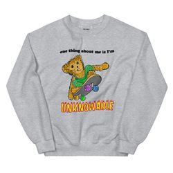 unknowable meme unisex sweatshirttiktoktrend,grimace,milkshake,funny meme