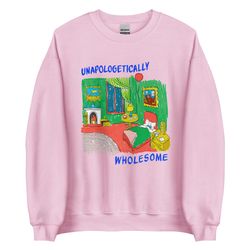 wholesome meme unisex sweatshirttiktoktrend,grimace,milkshake,funny meme