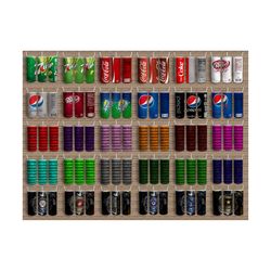 Soft Drinks Logo Tinted Brick Wall Tumbler Wraps Bundle PNG Sublimation Designs