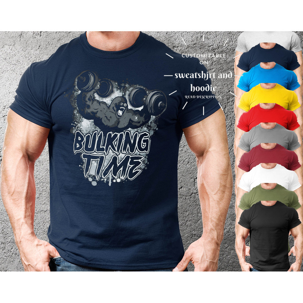 Bulking Time Gym Shirt With Lifting Gorilla, Lifting Shir Gift For Man, Funny Pump Cover T Shirt For Gym Rat, Funny Weightlifting TShirt - 5.jpg