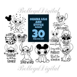 30 files ohana lilo and stitch bundle svg, cartoon svg, ohana svg, ohana lilo svg, ohana lilo png, ohana means family, o