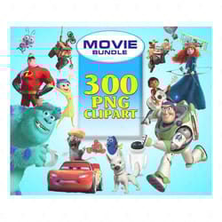 300 movie bundle clipart, coco cars, toy story merida, movie clipart bundle, disney bundle png
