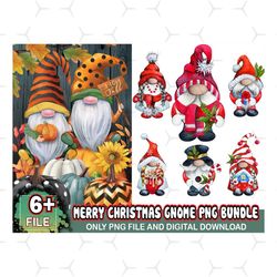 6 designs merry christmas gnome png bundle, christmas png, gnome png, xmas png, merry christmas png, christmas clipart,