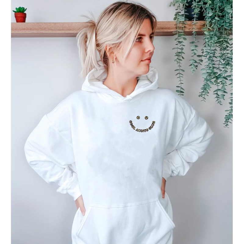Cool Aunts Club Hoodie Gift For Auntie Printed in Pocket Side, Boho Bubble Letters Leopard Pullover,Sister Gifts,Best Aunty Smiley Face - 1.jpg