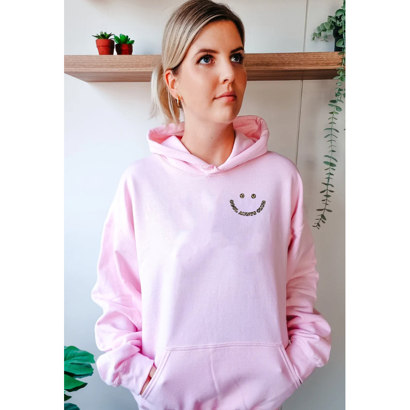 Cool Aunts Club Hoodie Gift For Auntie Printed in Pocket Side, Boho Bubble Letters Leopard Pullover,Sister Gifts,Best Aunty Smiley Face - 3.jpg