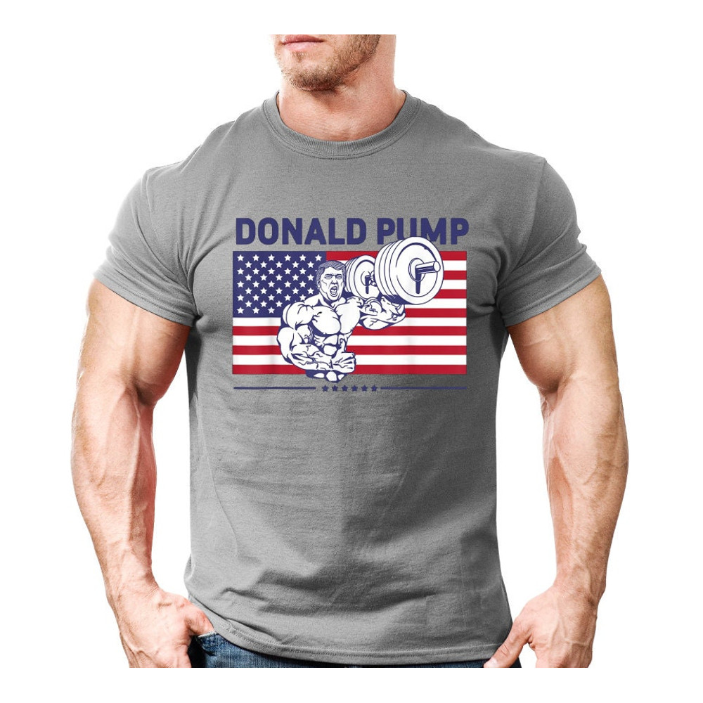 Donald Pump American Flag Flexing Gym Shirt For Gym Rat,Funny Pump Cover,Cartoon Gym T-Shirt,Lifting Shir,Unisex Oversized Tshirt Workout - 5.jpg