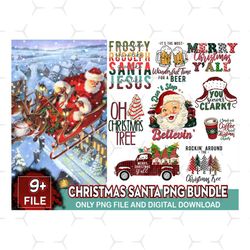9 files christmas png bundle, santa png, christmas png, xmas png, merry christmas png, christmas clipart